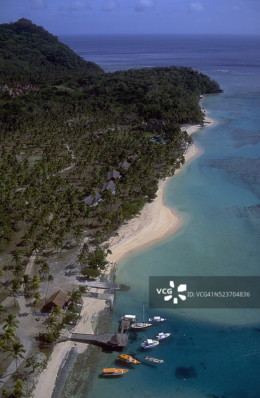 斐济海湾的鸟瞰图图片素材