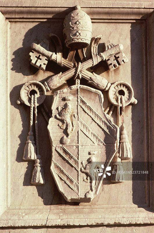 教皇徽章雕塑图片素材