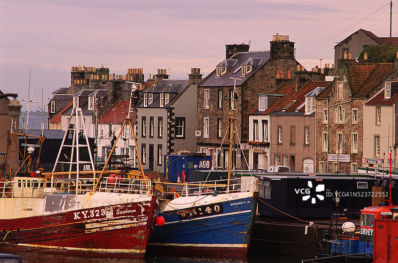 苏格兰港口的船只图片素材