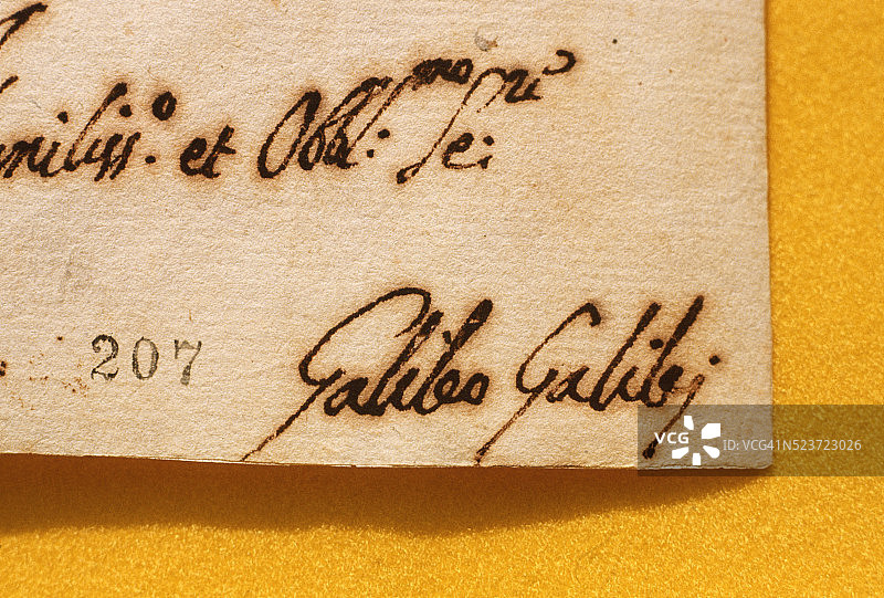 伽利略手稿图片素材