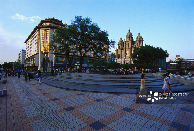 王府井的开放式走道图片素材