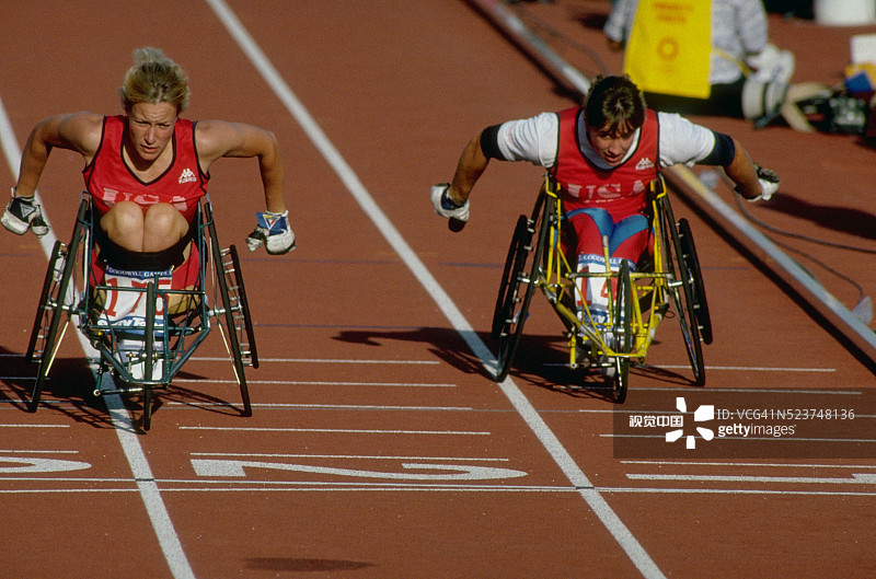 1990年友谊运动会轮椅比赛图片素材