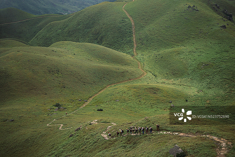 在大屿山徒步旅行者图片素材