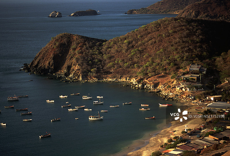 委内瑞拉瓜亚坎村庄海岸线图片素材