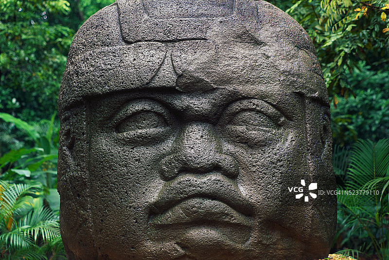 巨型奥尔梅克雕塑头像图片素材