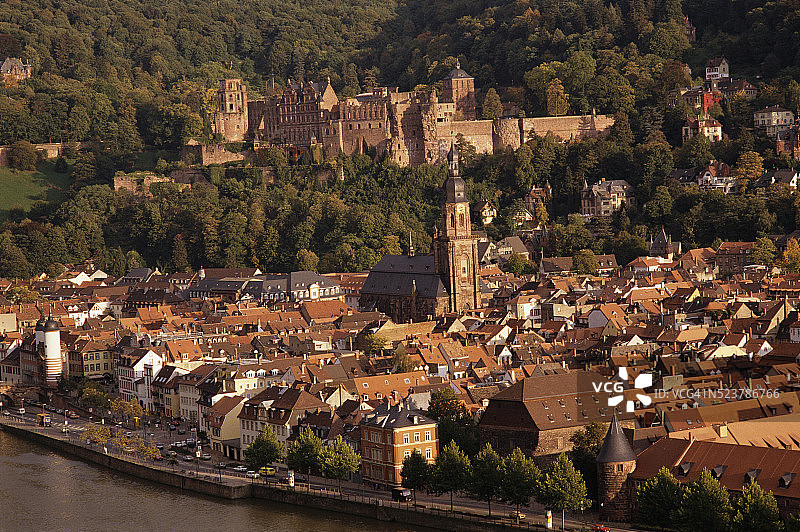 俯瞰海德堡市图片素材