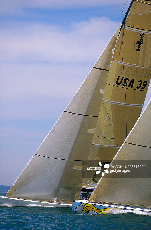 扬基美国队(USA-36)帆船全帆训练图片素材