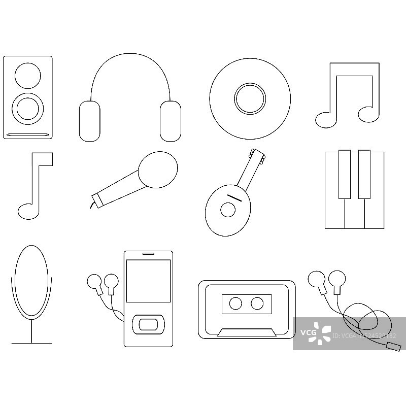 音乐与声音图标集图片素材