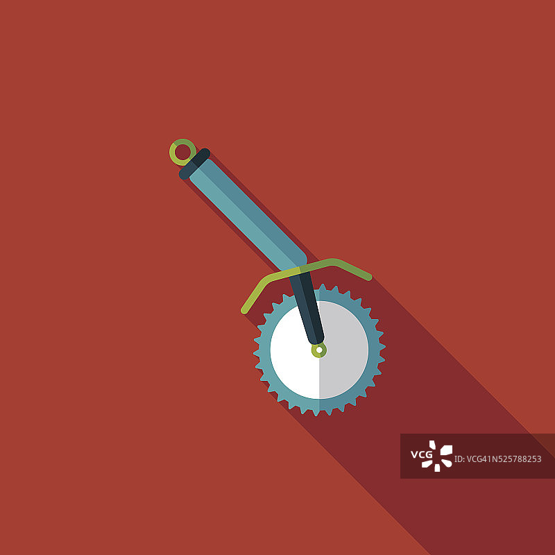 厨房用具开瓶器扁平图标，带长阴影，EPS10图片素材