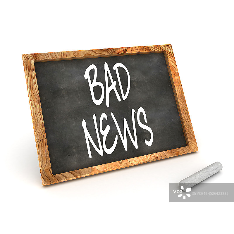 黑板上的坏消息图片素材