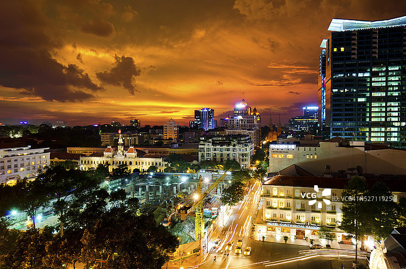 统一宫后的日落图片素材