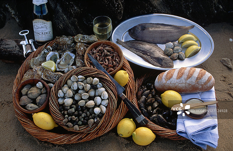 卢瓦尔大西洋的海鲜收获图片素材