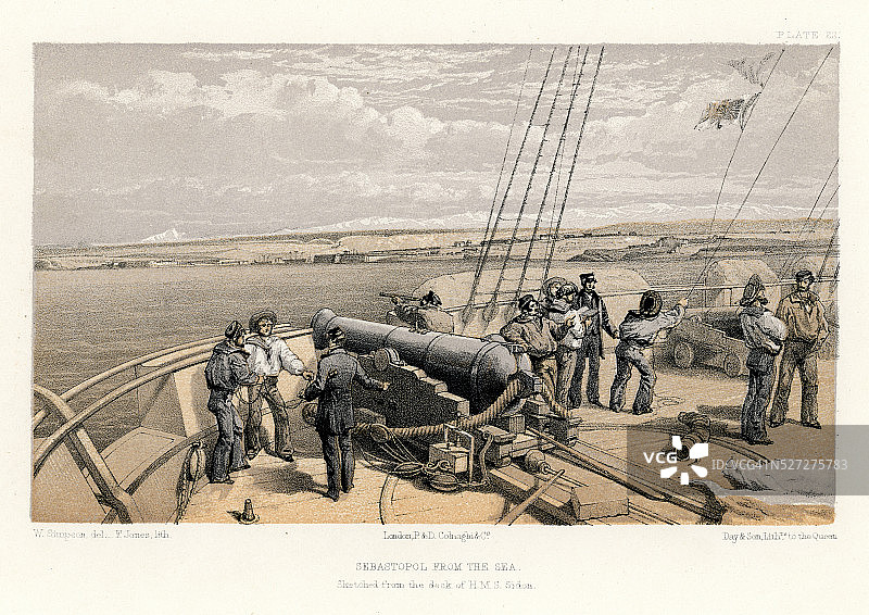 克里米亚战争：从海上看塞瓦斯托波尔（HMS Sidon)图片素材
