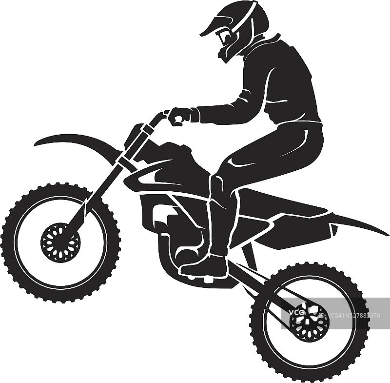 摩托车越野剪影图片素材