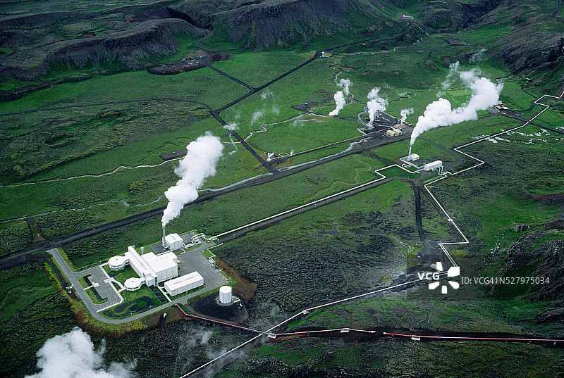 地热发电厂鸟瞰图图片素材