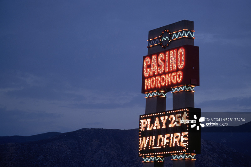 莫隆戈印第安人保留地的赌场标志图片素材