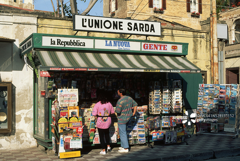 在撒丁岛的报摊浏览图片素材