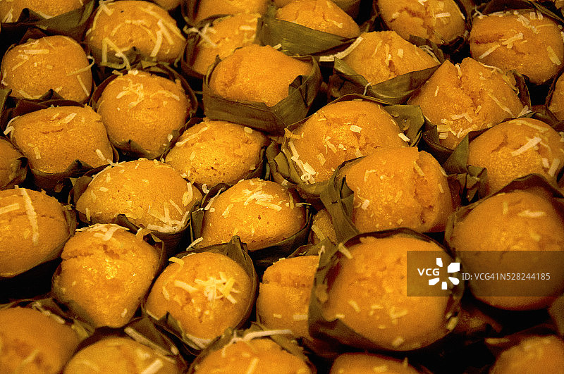 美味的泰式椰香糖棕榈糕图片素材