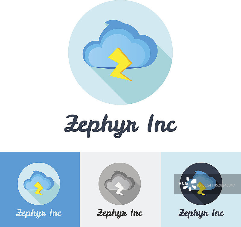 矢量扁平现代简约云朵logo图片素材