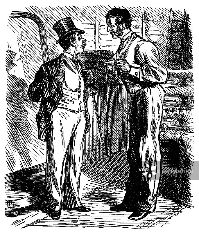 拜访裁缝的维多利亚绅士图片素材