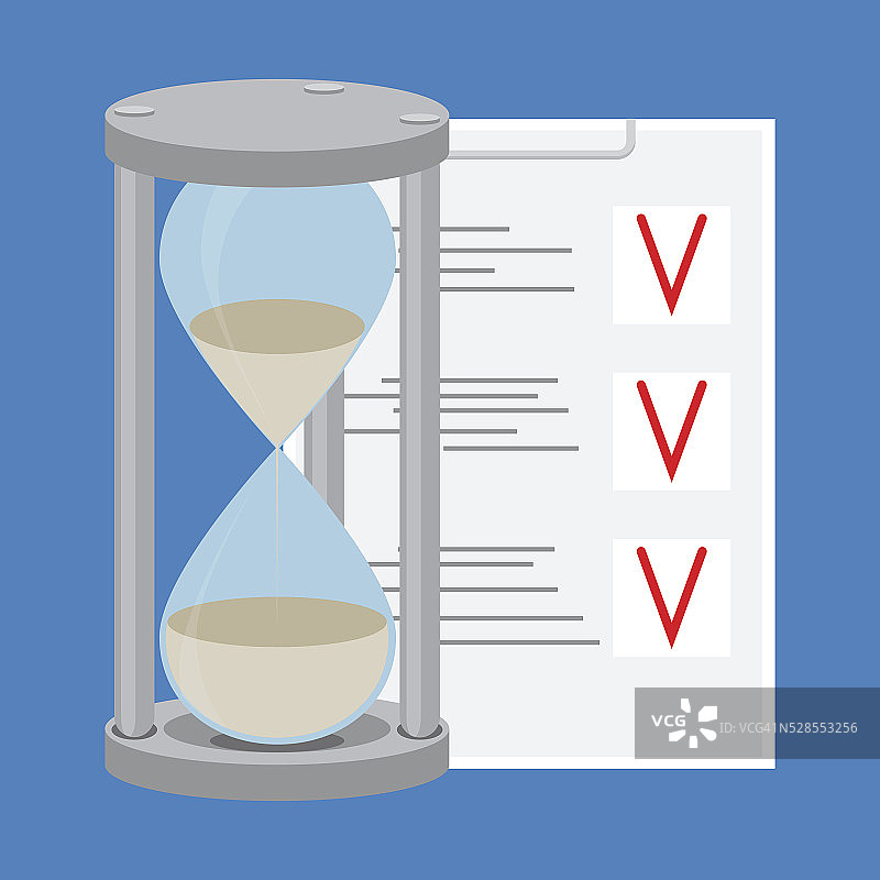时间管理：待办事项清单与沙漏图片素材