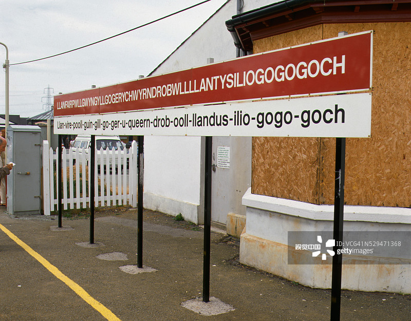 LLanfair PG村庄标志图片素材