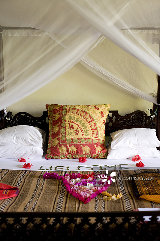 肯尼亚酒店房间里的床图片素材