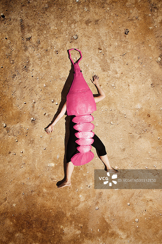 男人装扮成小龙虾图片素材