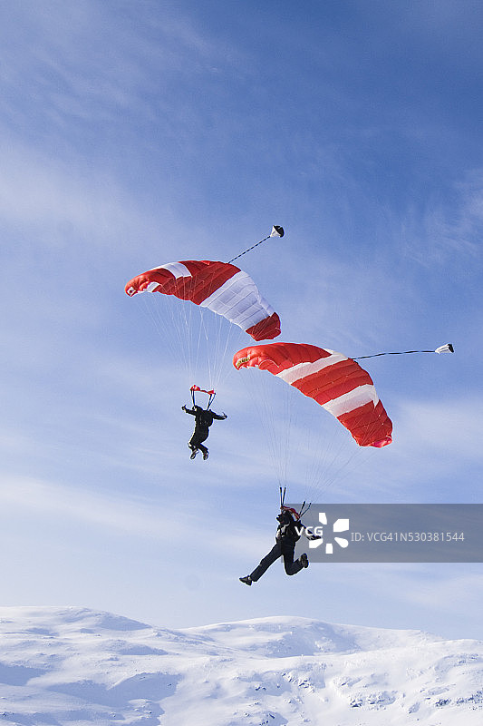两名跳伞者，瑞典图片素材