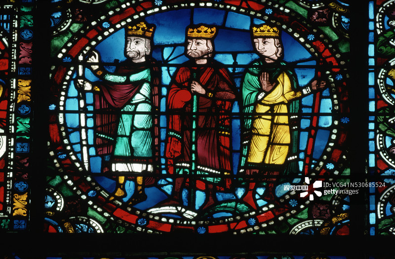 沙特尔大教堂西门的窗户图片素材