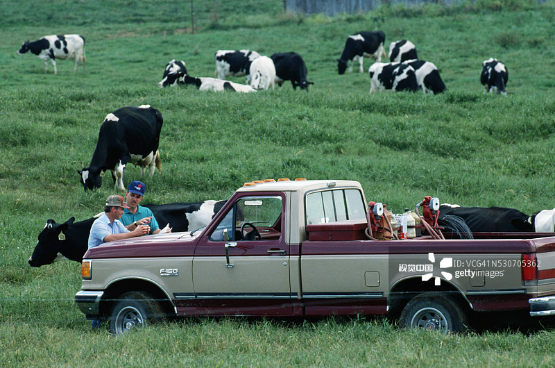 唐·亚当斯和哈里·沃克在牧场图片素材