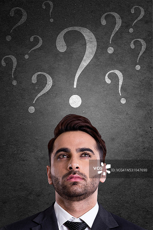 带有问号的商人图片素材