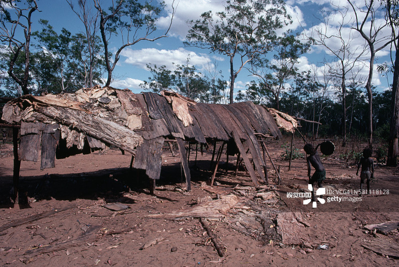 澳大利亚土著树皮小屋图片素材