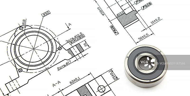 轴承结构绘画图片素材
