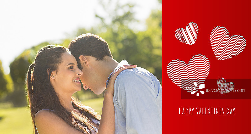 公园里恩爱幸福的情侣合成图图片素材