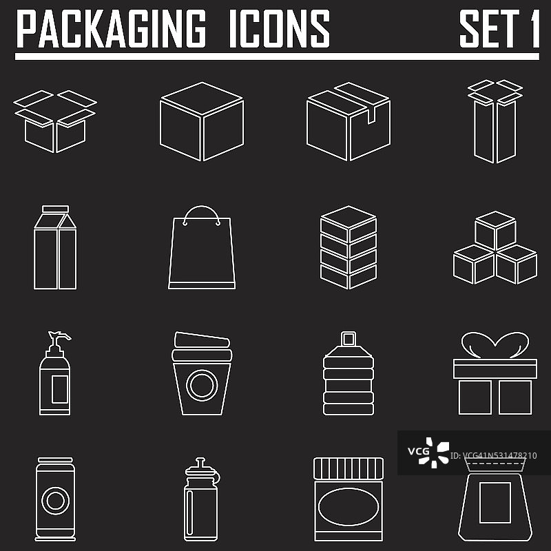 包装线性图标图片素材