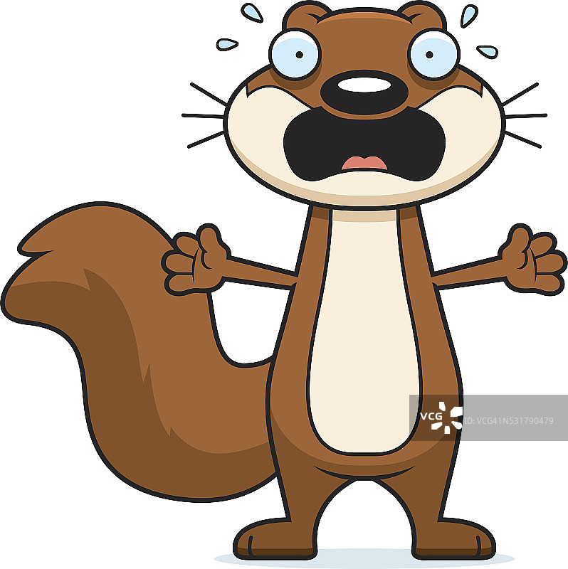 害怕的卡通松鼠图片素材