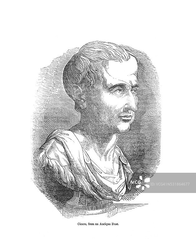 西塞罗历史雕刻半身像图片素材
