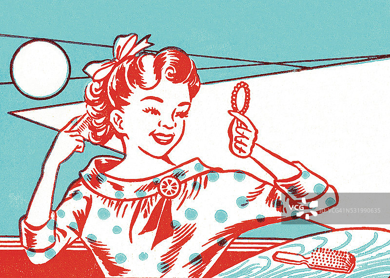 那个女孩爱她的头发图片素材