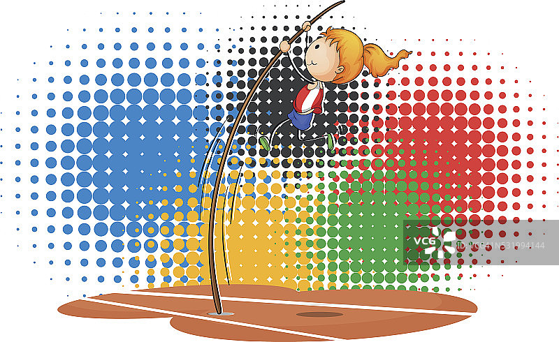 女孩撑杆跳海报设计图片素材