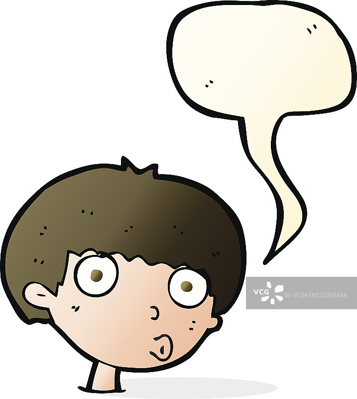 带有对话气泡的卡通惊讶男孩图片素材