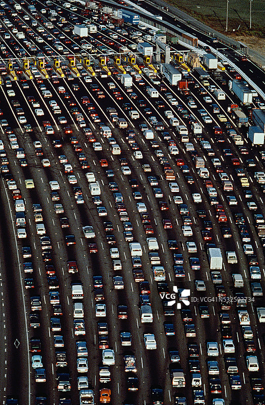 交通堵塞的鸟瞰图图片素材