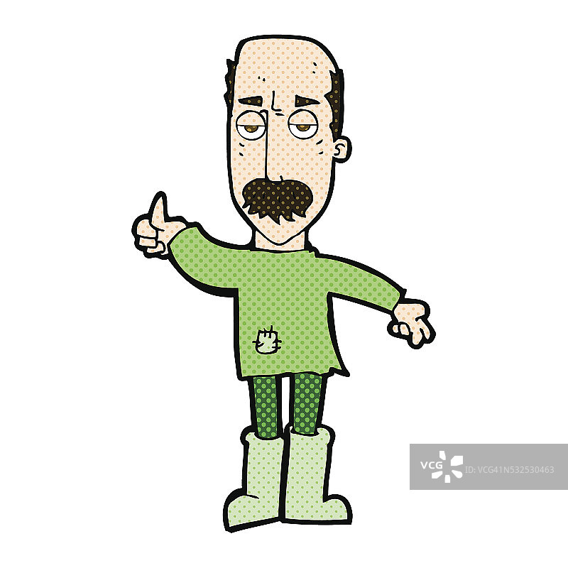漫画卡通恼怒的老人图片素材