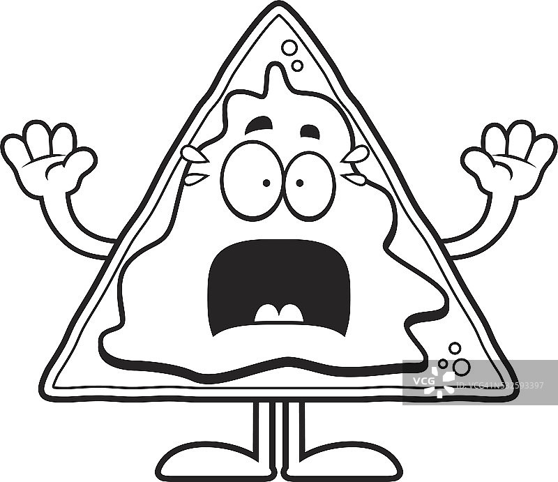 害怕的卡通玉米片图片素材