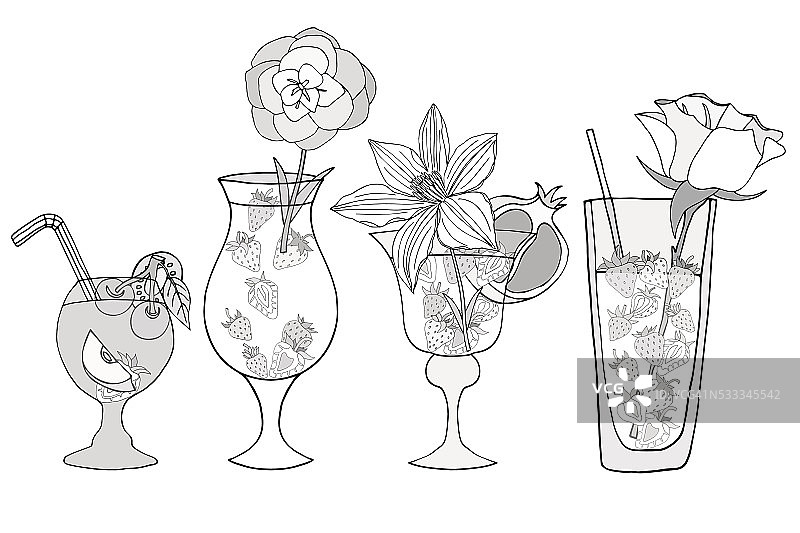 鸡尾酒和酒精饮品图片素材