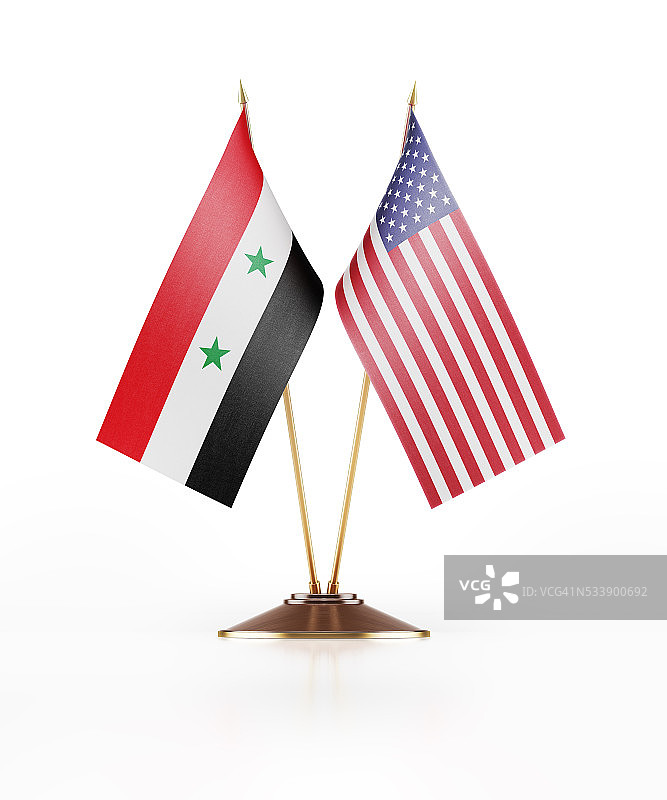 美国和叙利亚迷你旗帜图片素材