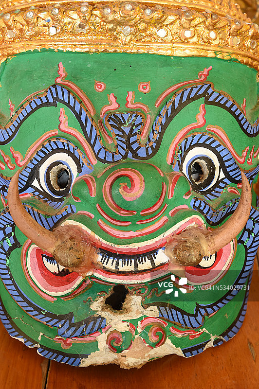 孔剧使用的泰国传统面具图片素材