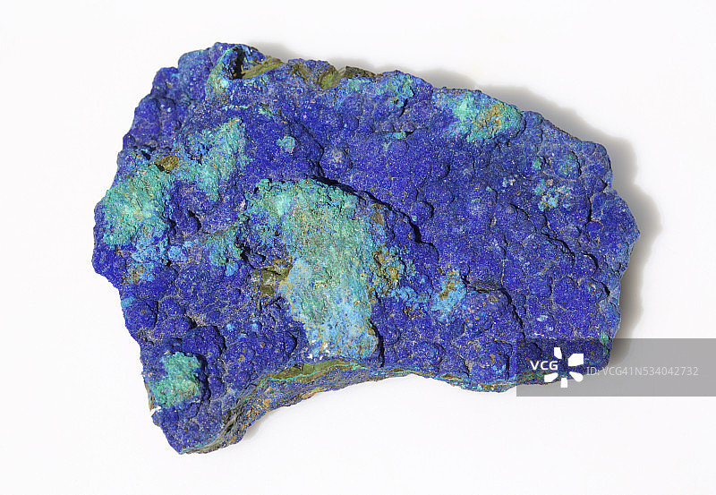 蓝铜矿和孔雀石矿物标本图片素材