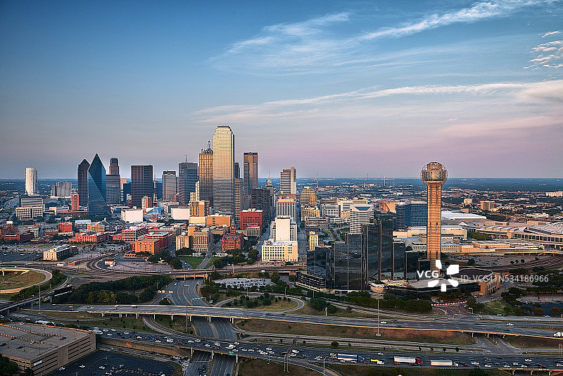 达拉斯，德克萨斯州天际线图片素材