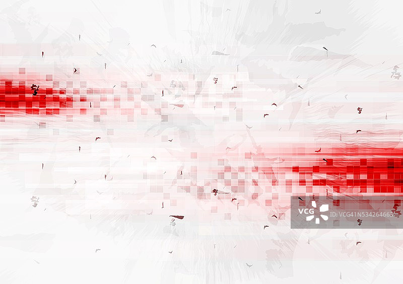 带有正方形的红色高科技背景图片素材